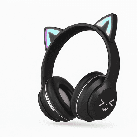 Casque Bluetooth LED Chat Noir thumbnail 1