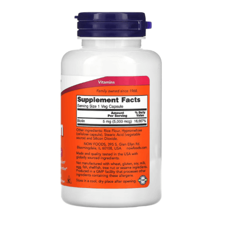 Biotine, 5000 Mcg, 120 Capsules  thumbnail 2