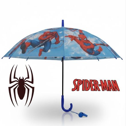 Parapluie Enfants Spiderman Avec Sifflet Protection Fun Et Design De Super Heros thumbnail 1