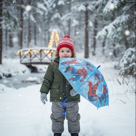 Parapluie Enfants Spiderman Avec Sifflet Protection Fun Et Design De Super Heros thumbnail 2