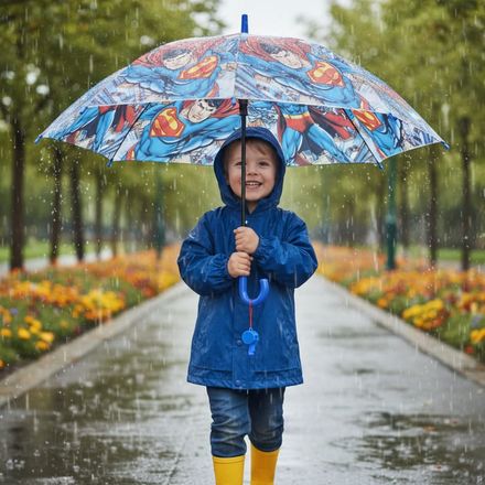 Parapluie Enfants Superman Avec Sifflet Protection Fun Pour Petits Super Heros thumbnail 2