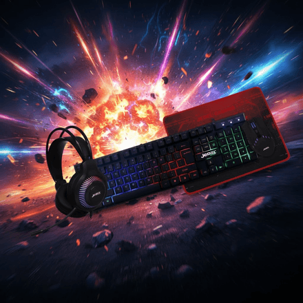 Ensemble Gaming 4-en-1 : clavier, souris, casque et tapis de souris thumbnail 4