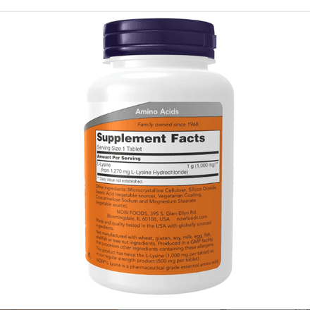 L-Lysine Hydrochloride 1,000 mg, Double Strength, Amino Acid, 100 Tablets thumbnail 2