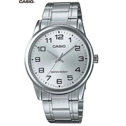 Casio Montre analogique mtp-v001d-7budf pour homme avec bracelet en acier inoxydable argenté thumbnail 1
