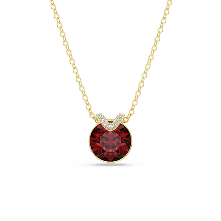Pendentif Bella V Taille ronde, Rouge, Doré à l’or 18 carats  thumbnail 5