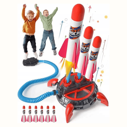Jeu de fusée sauteuse pour enfants avec lanceur, lance-roquettes multiples thumbnail 2