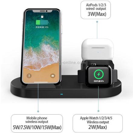 3-in-1 Fast Wireless Charger Hyd-h10 – Wireless Charging Dock For Phone, Watch & Earbuds thumbnail 2