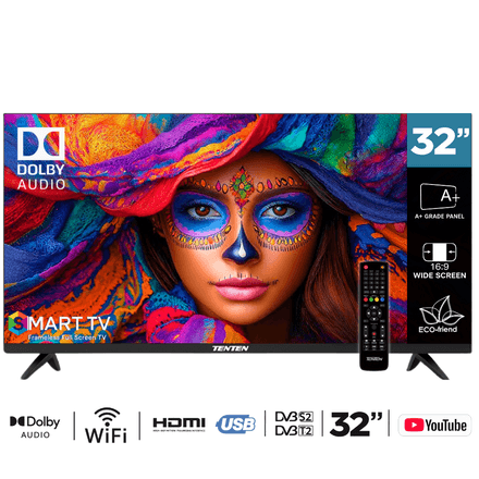 32 Hd Smart Android Tv Panneau A+, Dolby Audio, Wi-fi, Hdmi/usb, Youtube + Support Gratuit thumbnail 2