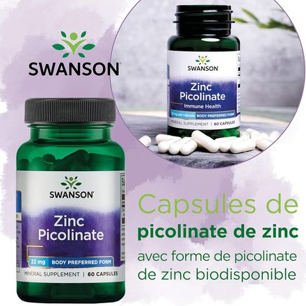 Zinc Picolinate 22 Mg 60 Capsules | Zinc Hautement Assimilable Pour Immunité, Peau, Cheveux Et Ongles thumbnail 3