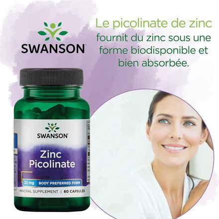 Zinc Picolinate 22 Mg 60 Capsules | Zinc Hautement Assimilable Pour Immunité, Peau, Cheveux Et Ongles thumbnail 6