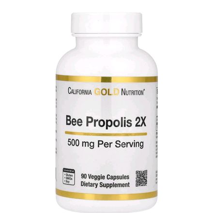 Propolis D’abeille 2x 500 Mg – Extrait Concentré – 90 Capsules – California Gold Nutrition thumbnail 1