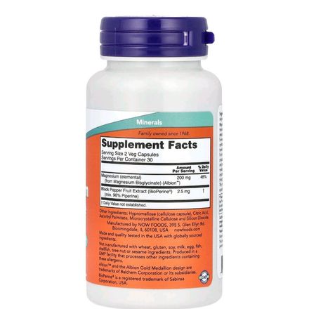 Magnésium Glycinate Avec Bioperine – 60 Capsules Végétariennes thumbnail 2