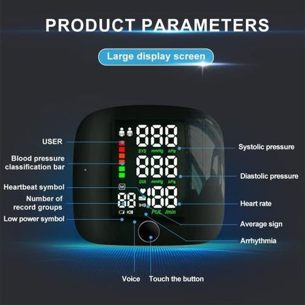Tensiomètre Numérique Rechargeable, Mesure De La Tension Au Poignet thumbnail 2