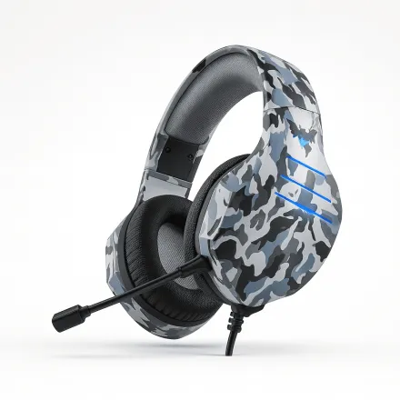 Casque Gamer Ovleng Q9 – Son Surround 7.1, Micro Anti-bruit, Rétroéclairage Led, Usb, Couleur Camouflage Gris thumbnail 1