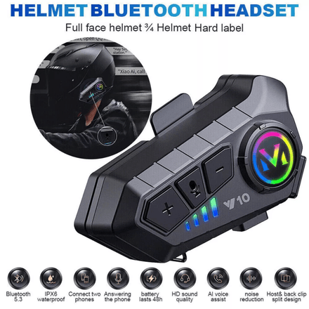 Ecouteurs Bluetooth Y10 Pour Casque De Moto – Hifi & Étanche thumbnail 2