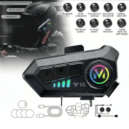 Ecouteurs Bluetooth Y10 Pour Casque De Moto – Hifi & Étanche thumbnail 3