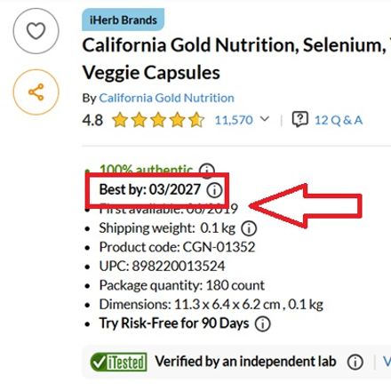 Selenium California Gold Nutrition - 180 Capsules Végétales thumbnail 2