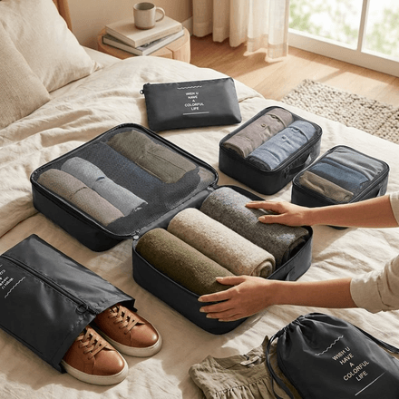 Organisateur De Voyage – Kit De 7 Sacs De Rangement thumbnail 3