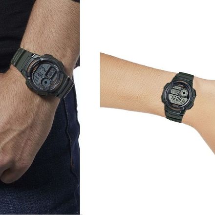 Montre Homme Bracelet En Resine Numerique Carré 5 Alarmes Longue Autonomie Etanche-ae-1000w-3avdf thumbnail 4