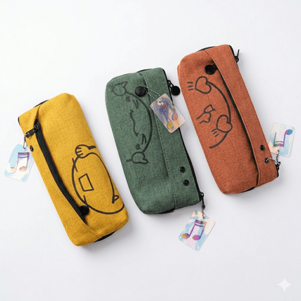 Trousse En Tissu Jaune Soleil - Trousse Duo Dansant ( Couleur Aléatoire ) thumbnail 3