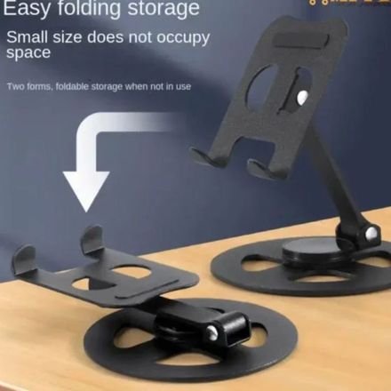 Support mobile metal pliable 360 degres base stable - couleure aleatoire thumbnail 3