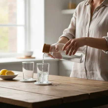 Carafe Bouteille En Verre Transparent 1,2l Avec Bouchon En Liège Naturel – Design Élégant Et Usage Quotidien thumbnail 2