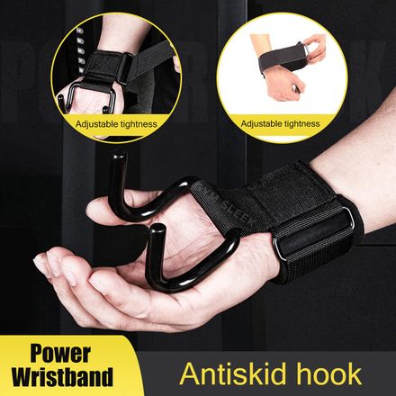 Gym Straps Bandes De Poignets Crochet Métallique Solide  thumbnail 6