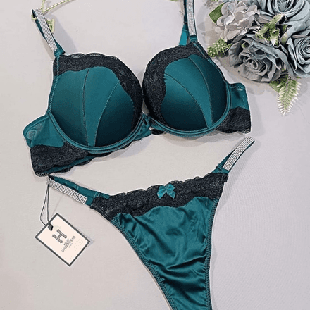 Ensembles De Soutiens-gorge Et Culotte Pour Femmes 36 C M Vert thumbnail 1