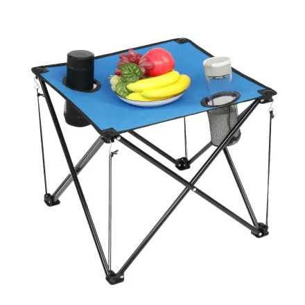 Ensemble Table Et Chaise Avec Porte-gobelet En Maille Pour Pique-nique, Voyage, Camping Rouge thumbnail 3