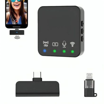 Microphone sans fil 1 en 1 - R10 compatible Android Type C et iPhone thumbnail 1