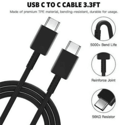 Chargeur 45w Usb-c Avec Cable Usb-c Vers Usb-c 5a thumbnail 3