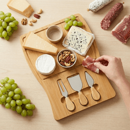 Plateau À Fromage Avec Ustensiles De Découpe thumbnail 2