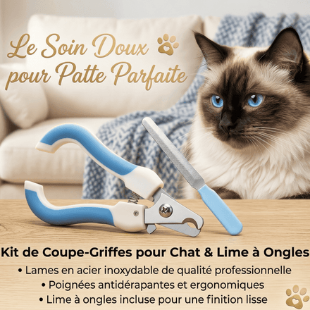 Kit De Coupe Griffes Chien Et Chat Avec Lime À L'ongles 14cm Bleu thumbnail 1