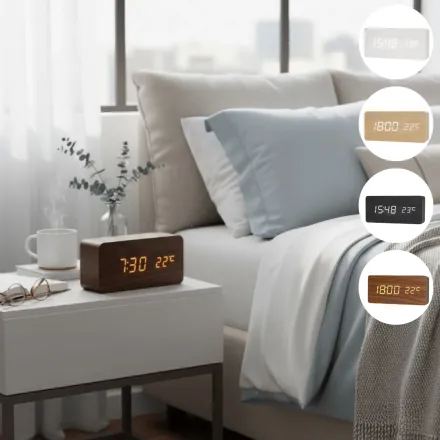 Réveil Numérique Avec Thermomètre Intégré Et Activation Par Commande Vocale (colleur Aléatoire) thumbnail 1