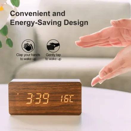 Réveil Numérique Avec Thermomètre Intégré Et Activation Par Commande Vocale (colleur Aléatoire) thumbnail 2