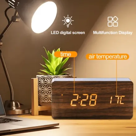 Réveil Numérique Avec Thermomètre Intégré Et Activation Par Commande Vocale (colleur Aléatoire) thumbnail 4