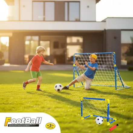 Buts De Football Interactifs Pour Enfants Avec Pompe – Pour Jardin Et Intérieur thumbnail 1