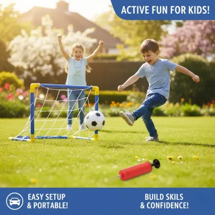 Buts De Football Interactifs Pour Enfants Avec Pompe – Pour Jardin Et Intérieur thumbnail 4