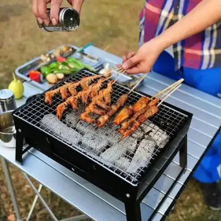 Barbecue Portable Bbq Barbecue Rectangulaire À Charbon thumbnail 3