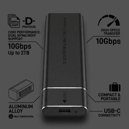Boîtier Externe M.2 Ssd Vers Usb-c thumbnail 8