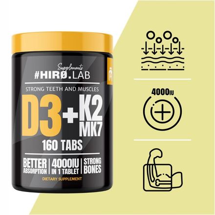 Vitamin D3 4000 Iu + K2 Mk7 160 Tabs | Absorption Calcium & Santé Osseuse | Immunité thumbnail 3