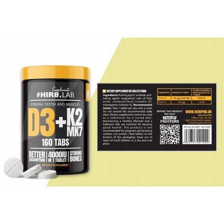 Vitamin D3 4000 Iu + K2 Mk7 160 Tabs | Absorption Calcium & Santé Osseuse | Immunité thumbnail 6