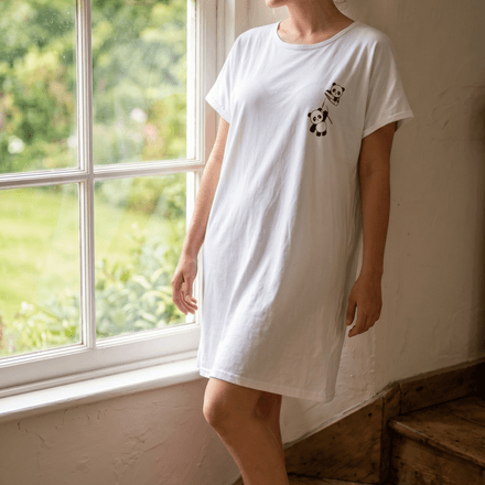 Pyjama Robe Blanche Imprimée Panda thumbnail 2
