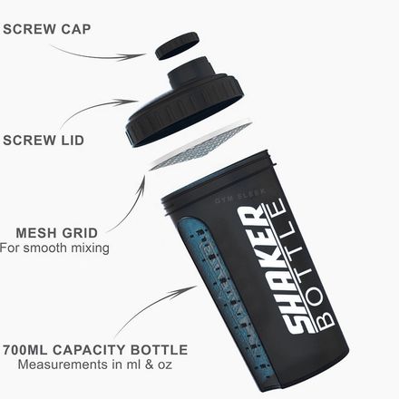 Shaker Sans Bpa Avec Filtre – Antifuite Pour Protéines, Bcaa & Compléments Alimentaires thumbnail 3