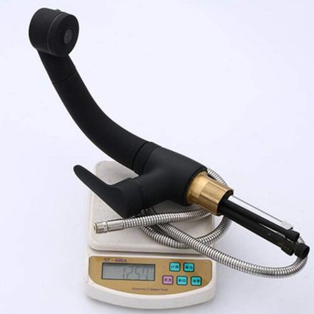 Robinet Mitigeur Noir À Tirette Extractible Pour Shampoing, Robinet De Lavabo Rotatif Pour Eau Chaude Et Froide thumbnail 5