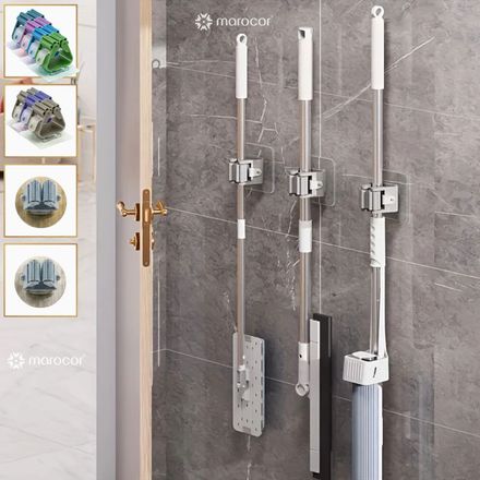 (lot De 1) Support Mural Simple Pour Balai Et Serpillière, Organisateur Pour Cuisine, Salle De Bain, Garage Et Jardin thumbnail 1