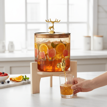 Distributeur À Boisson En Verre Avec Robinet Pratique thumbnail 3
