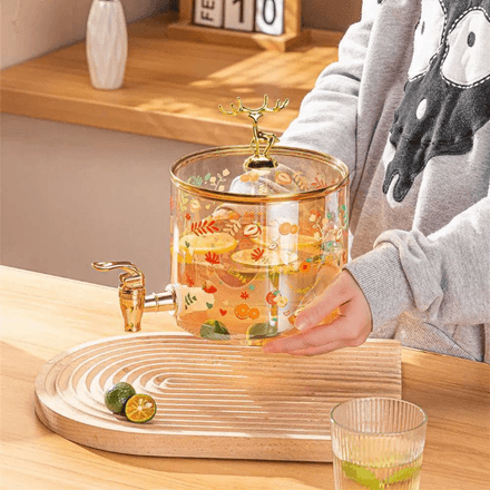 Distributeur À Boisson En Verre Avec Robinet Pratique thumbnail 5