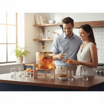 Distributeur À Boisson En Verre Avec Robinet Pratique thumbnail 6