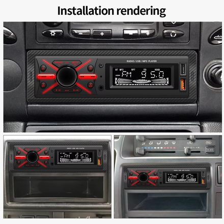Poste Radio Voiture, Lecteur Mp3 Bluetooth Pour Voiture, Lumière Sept Couleurs Haute Puissance 12v,fm/aux/usb,disque Flash,machine,charge De Téléphone Haute Fidélité thumbnail 6